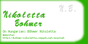 nikoletta bohmer business card